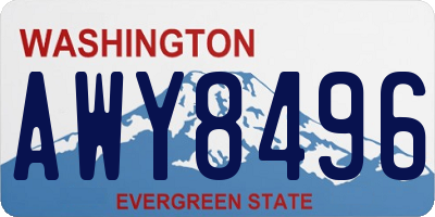 WA license plate AWY8496