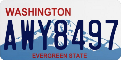 WA license plate AWY8497