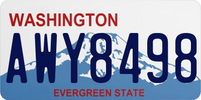 WA license plate AWY8498