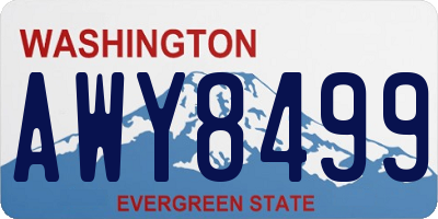 WA license plate AWY8499