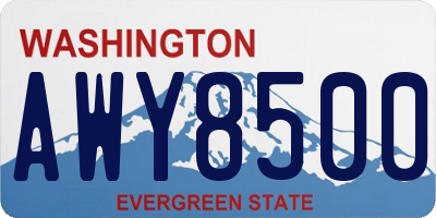WA license plate AWY8500