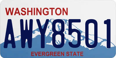 WA license plate AWY8501