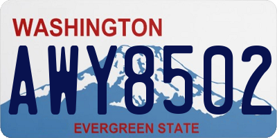 WA license plate AWY8502