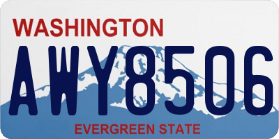 WA license plate AWY8506