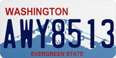 WA license plate AWY8513