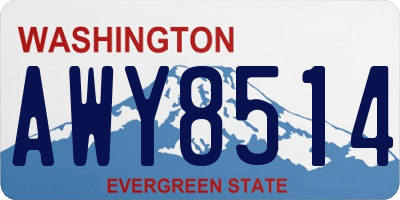 WA license plate AWY8514