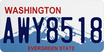 WA license plate AWY8518