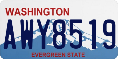 WA license plate AWY8519