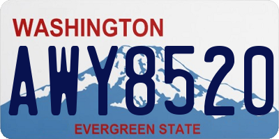 WA license plate AWY8520