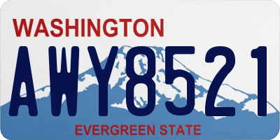 WA license plate AWY8521