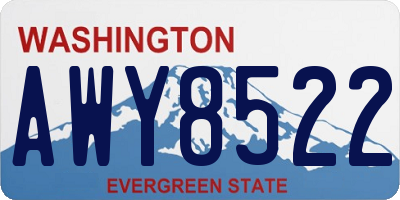 WA license plate AWY8522