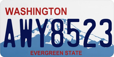 WA license plate AWY8523