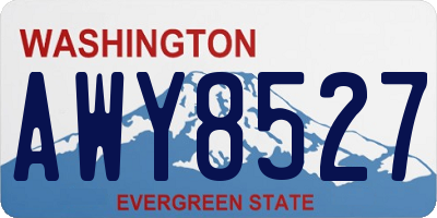 WA license plate AWY8527