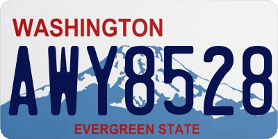 WA license plate AWY8528