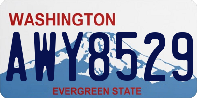WA license plate AWY8529