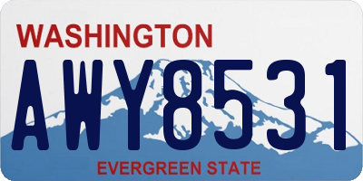 WA license plate AWY8531