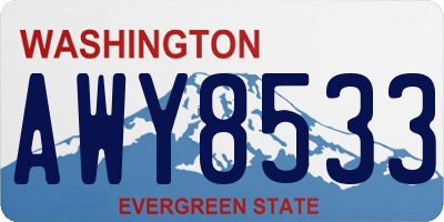 WA license plate AWY8533
