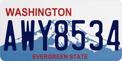 WA license plate AWY8534