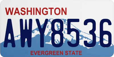 WA license plate AWY8536