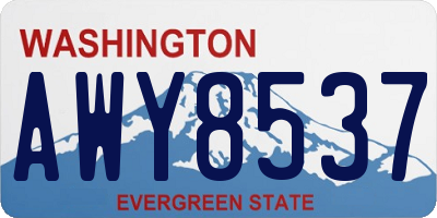 WA license plate AWY8537