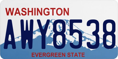 WA license plate AWY8538