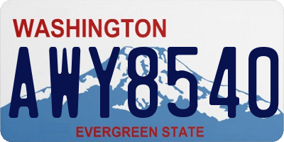 WA license plate AWY8540
