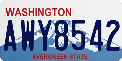 WA license plate AWY8542