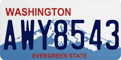 WA license plate AWY8543