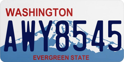 WA license plate AWY8545