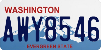WA license plate AWY8546