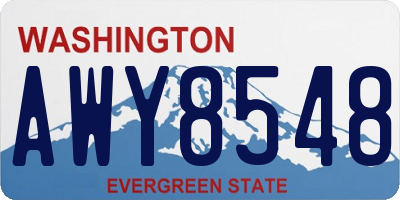 WA license plate AWY8548