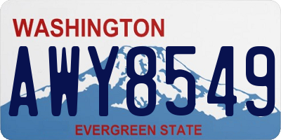 WA license plate AWY8549