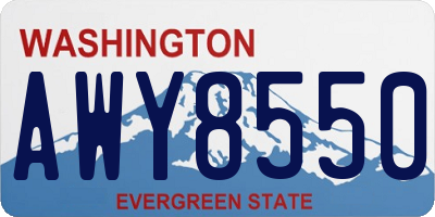 WA license plate AWY8550