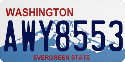 WA license plate AWY8553