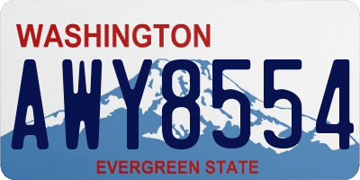 WA license plate AWY8554