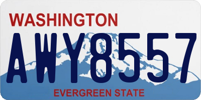 WA license plate AWY8557