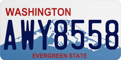 WA license plate AWY8558
