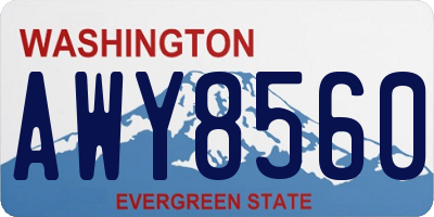 WA license plate AWY8560