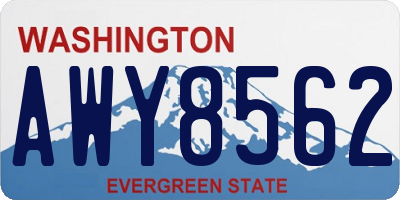 WA license plate AWY8562