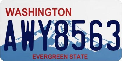 WA license plate AWY8563