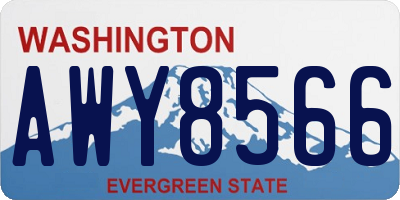 WA license plate AWY8566