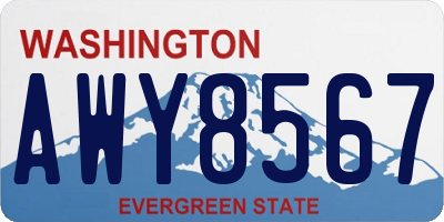 WA license plate AWY8567