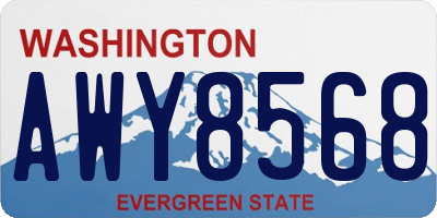 WA license plate AWY8568