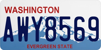 WA license plate AWY8569
