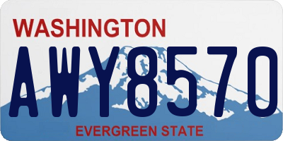 WA license plate AWY8570