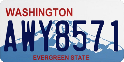 WA license plate AWY8571