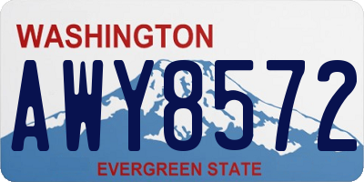 WA license plate AWY8572