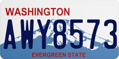 WA license plate AWY8573
