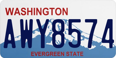 WA license plate AWY8574