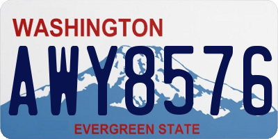 WA license plate AWY8576
